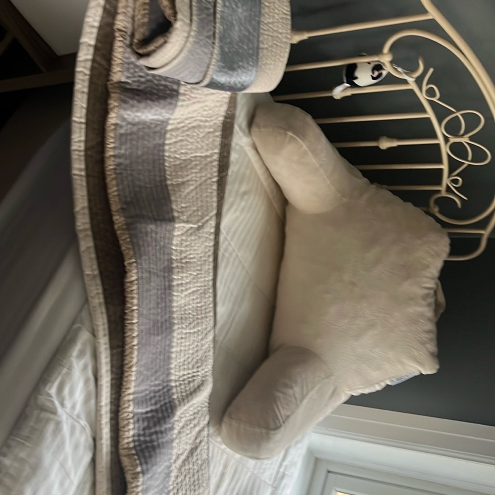 Elegant Gray and Cream Bedding Set